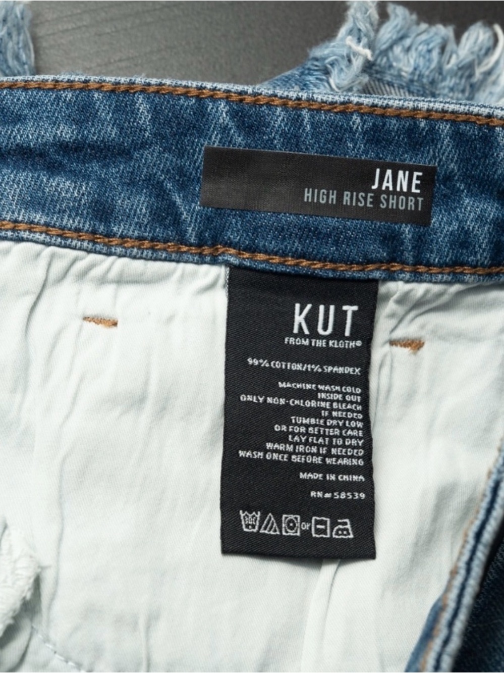 Kut from the Kloth Light Wash Distressed Denim Cutoff Shorts - Picture 5 of 5